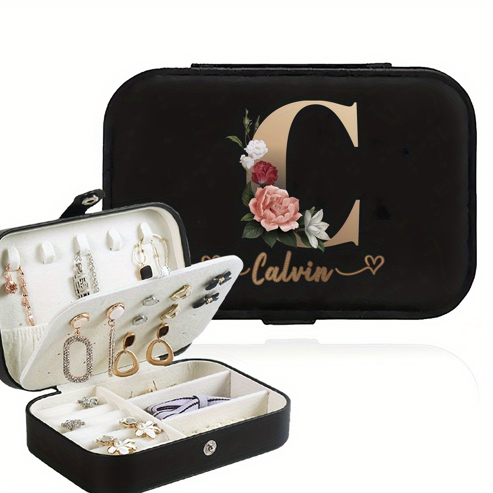 Customized Faux Leather Jewelry Case for Travel, Organizer